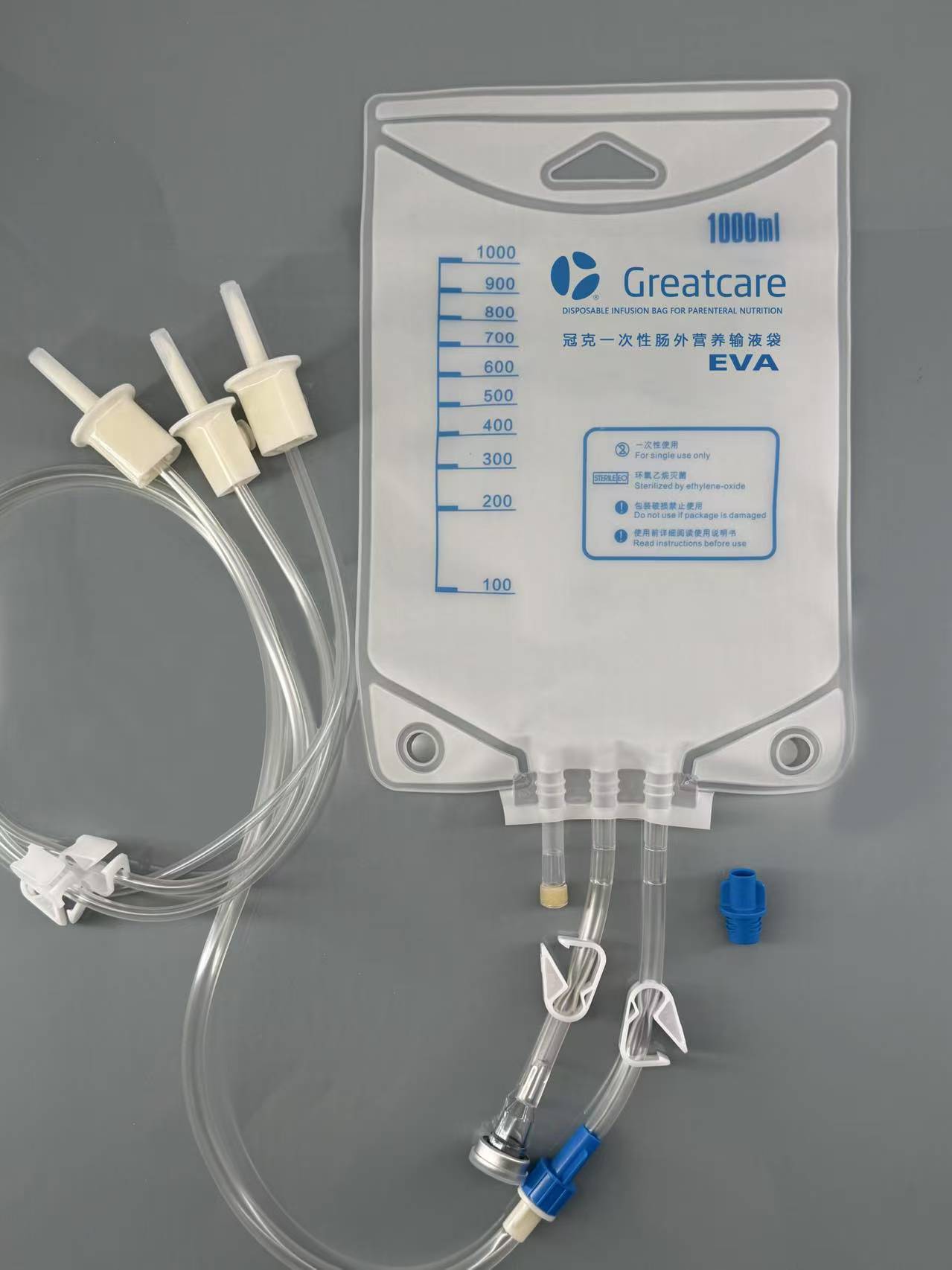 parenteral အာဟာရအတွက်တစ်ခါသုံးပြုတ်ရည်ပြုတ်ကျအိတ်